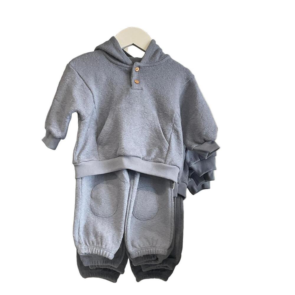 NEW PLAY UP kid's jersey hoodie and trousers set in grey marl